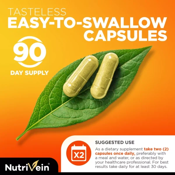 Close-up of Nutrivein Liposomal Vitamin C 1650mg capsules designed for fast absorption and vitality.