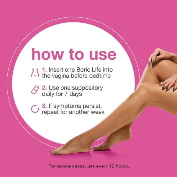 NutraBlast Boric Acid Vaginal Suppositories full packaging, 30-count, designed for women’s health.
