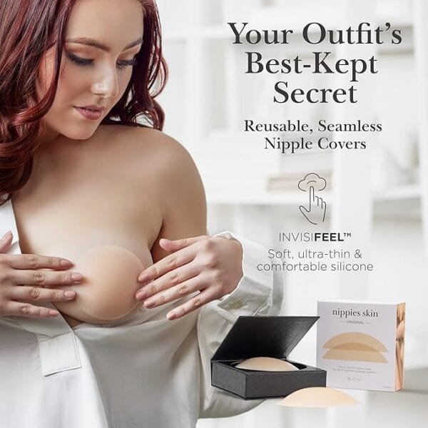 Top view of circular reusable silicone nipple covers