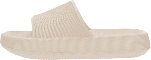 Side view of BRONAX cushioned slides with thick ergonomic sole for men and women