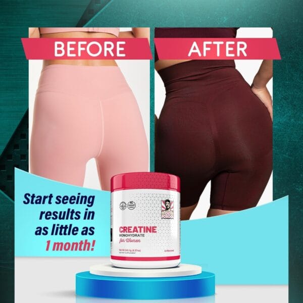 Side view of creatine with collagen and BCAA 2:1:1 for lean muscle and energy