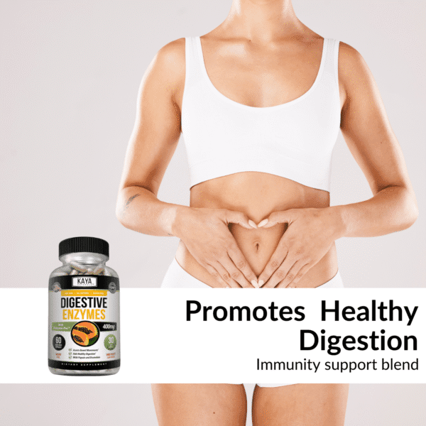 Top label view showing supplement facts for Digestive Enzymes with Probiotics & Prebiotics