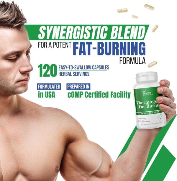 Two-bottle pack of thermogenic fat burner capsules with green tea