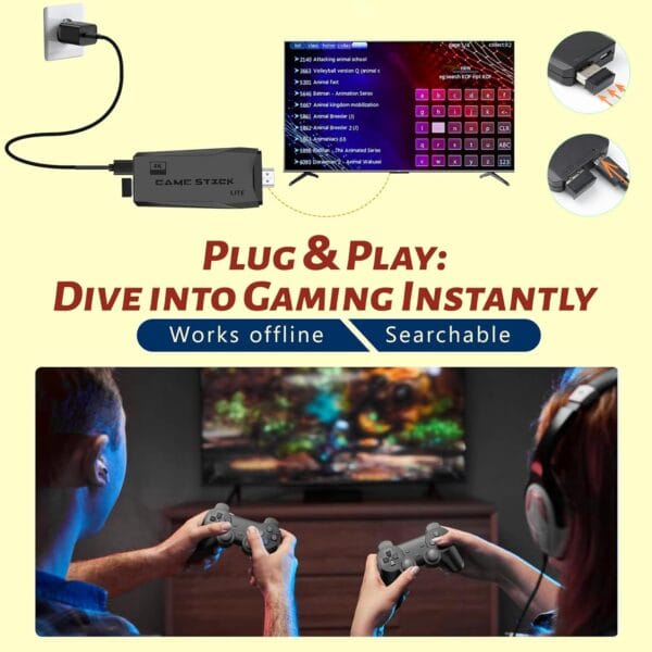 2025 Retro Game Console HDMI port with wireless controller sync and plug-and-play setup