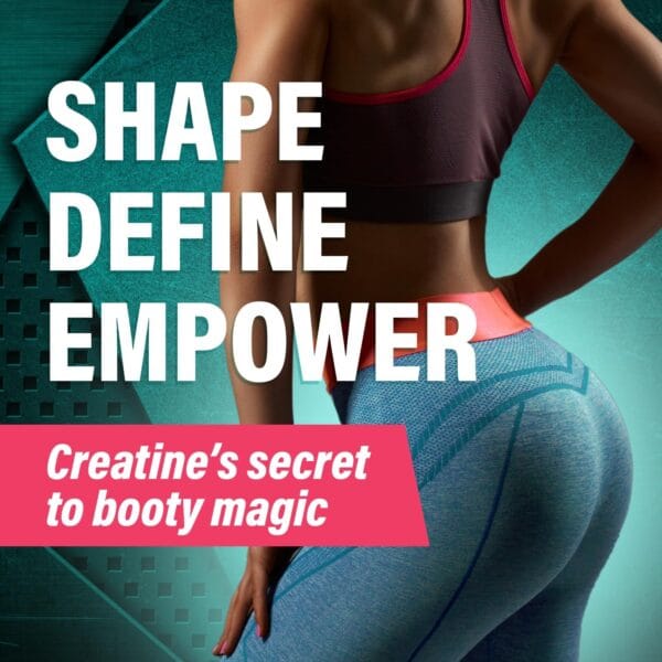Top-down view of micronized creatine monohydrate for women’s workout performance
