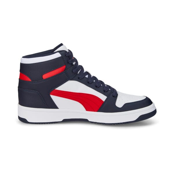 Bottom view of PUMA Men’s Rebound LayUp Sneakers outsole pattern designed for grip and traction
