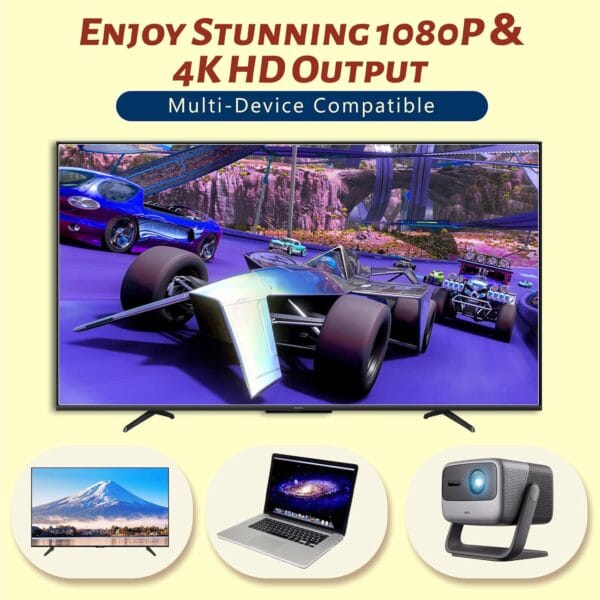 Side angle shot of Retro Gaming Console showing compact design and 4K HDMI interface