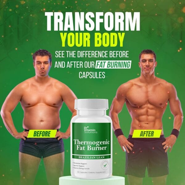 Twin pack of fat burner capsules for women and men for weight loss and energy