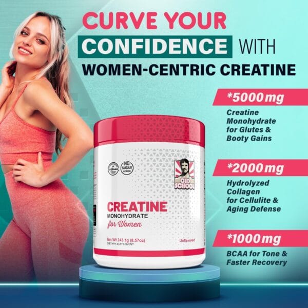 Creatine and collagen blend for women’s stamina and muscle tone support