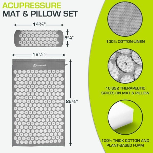 Close-up of the ProsourceFit XL Acupressure Mat’s 6,210 pressure points