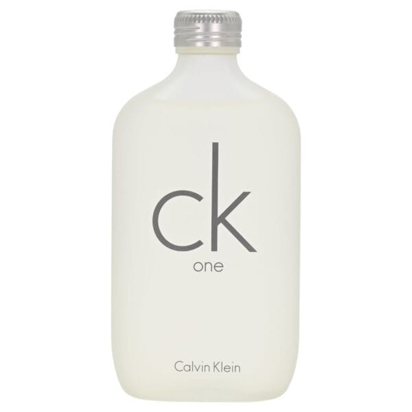 Retail display of new-in-box CK ONE Calvin Klein EDT unisex 6.7 oz perfume