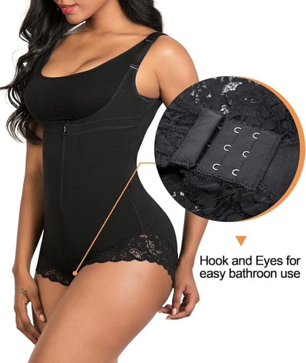 Detail shot of SHAPERX compression shapewear with reinforced tummy panels