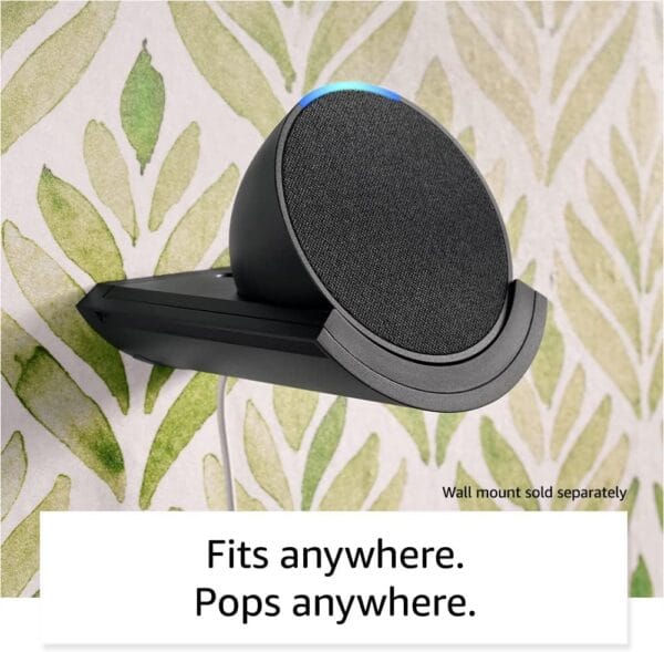 Close-up of Echo Pop in midnight teal showing texture, build, and speaker grill