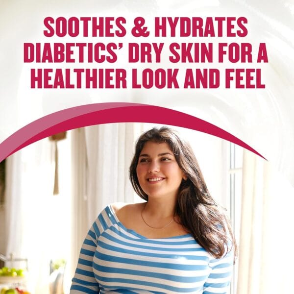 Back of Gold Bond Diabetics’ lotion bottle showing usage instructions and benefits