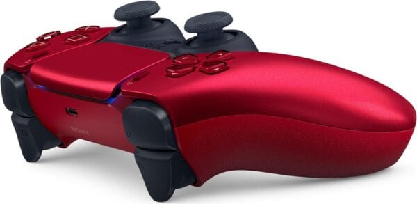 PlayStation DualSense Wireless Controller in Volcanic Red – front view highlighting ergonomic grip and button layout