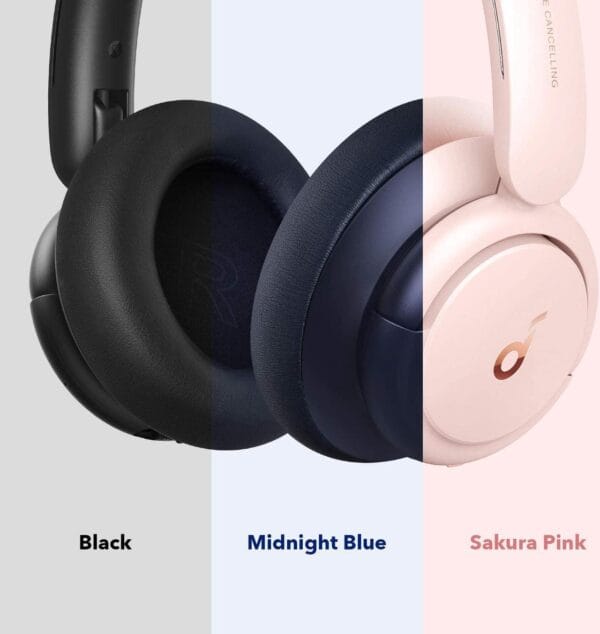 Soundcore Life Q30 headphones front angle with soft earcups and adjustable headband