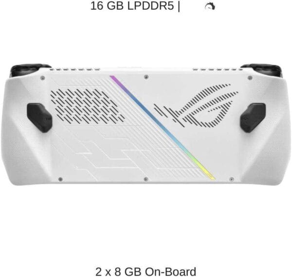 Close-up of ASUS ROG Ally RC71L side buttons and ports for precise controls and optimized gameplay.