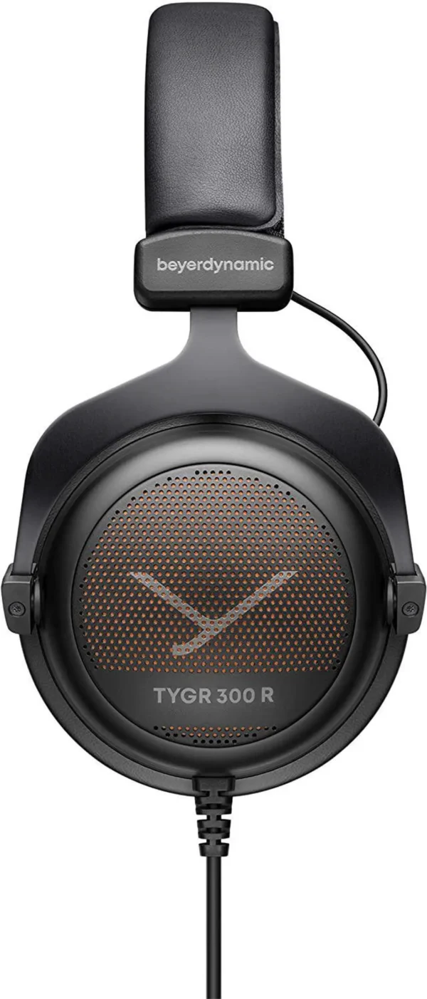 Side angle of Beyerdynamic TYGR 300R gaming headphones highlighting earcup and headband design