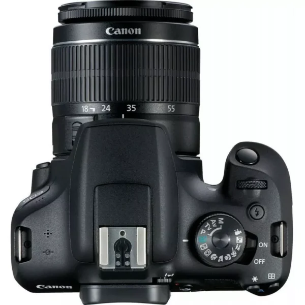 Canon EOS 2000D Rebel T7 with full 25-piece accessory bundle laid out