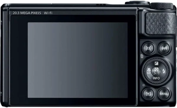 Side profile of Canon PowerShot SX740 HS Digital Camera showing lens and grip details.
