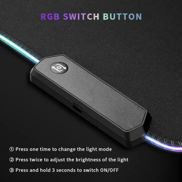 Front angle of TROPRO LED gaming mouse pad with keyboard setup