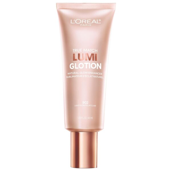 L’Oreal True Match Lumi Glotion in 902 Light delivers a radiant sun-kissed glow with hydrating, illuminating bronzing drops.