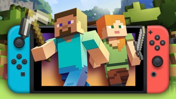 Boxed retail version of Minecraft for Nintendo Switch with official packaging and artwork.