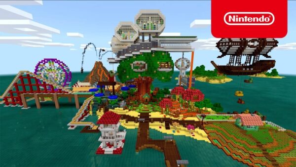 Gameplay menu screenshot of Minecraft Nintendo Switch highlighting in-game interface.