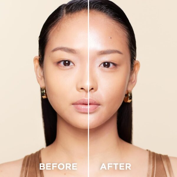 Close-up shot of L’Oreal Lumi Glotion with shimmery texture for enhancing natural skin glow