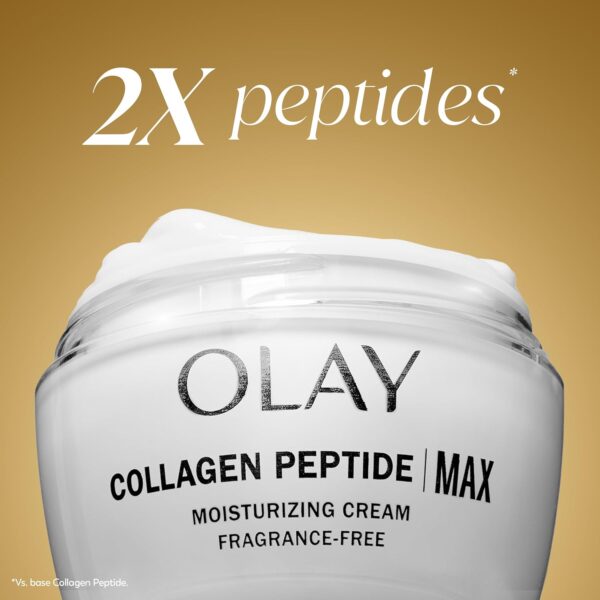 Side view of Olay firming peptide moisturizer with niacinamide for wrinkle smoothing