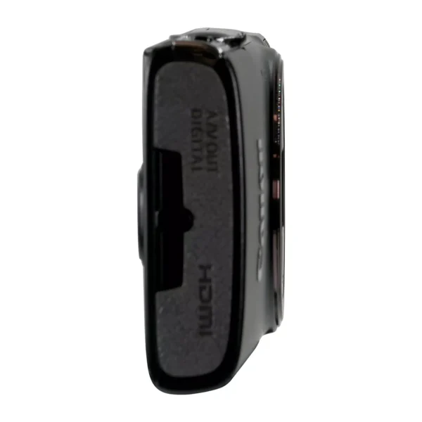 Top view of Canon point and shoot camera featuring button layout and LCD screen