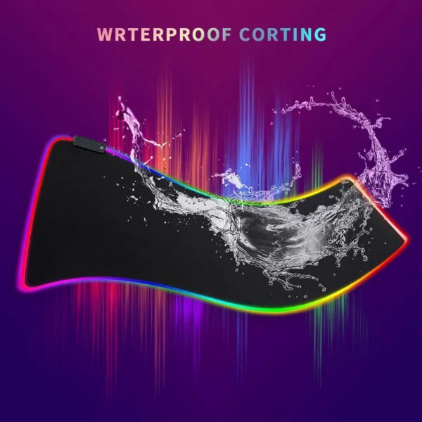Extra-large RGB mouse pad with soft LED glowing edge and smooth surface