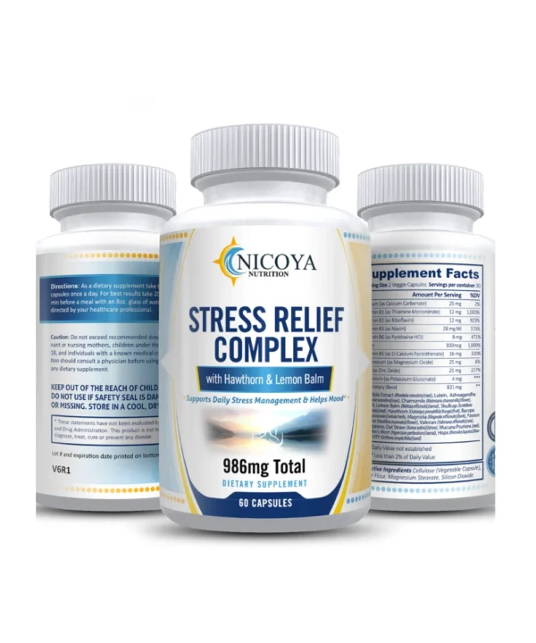Packaging view of the Stress Relief 986mg 2-pack natural depression remedy