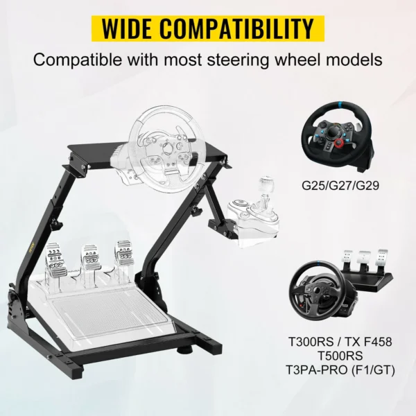 Heavy-duty steel frame for Logitech G29 racing cockpit, stable and ergonomic for sim drivers