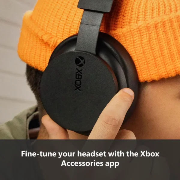 Overhead view highlighting Xbox headset headband, controls, and finish
