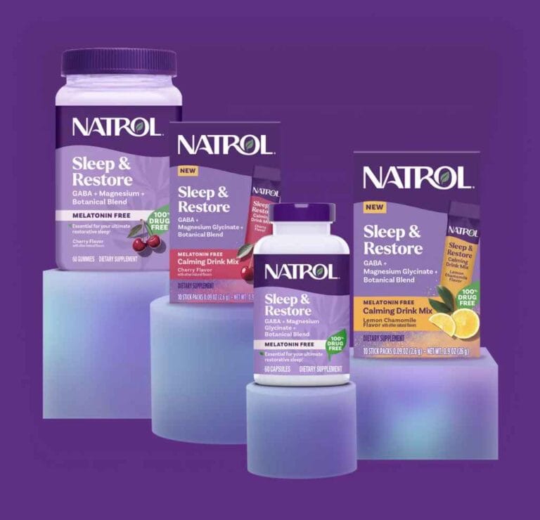 Natrol Melatonin 10mg and 5mg bottles for natural sleep support