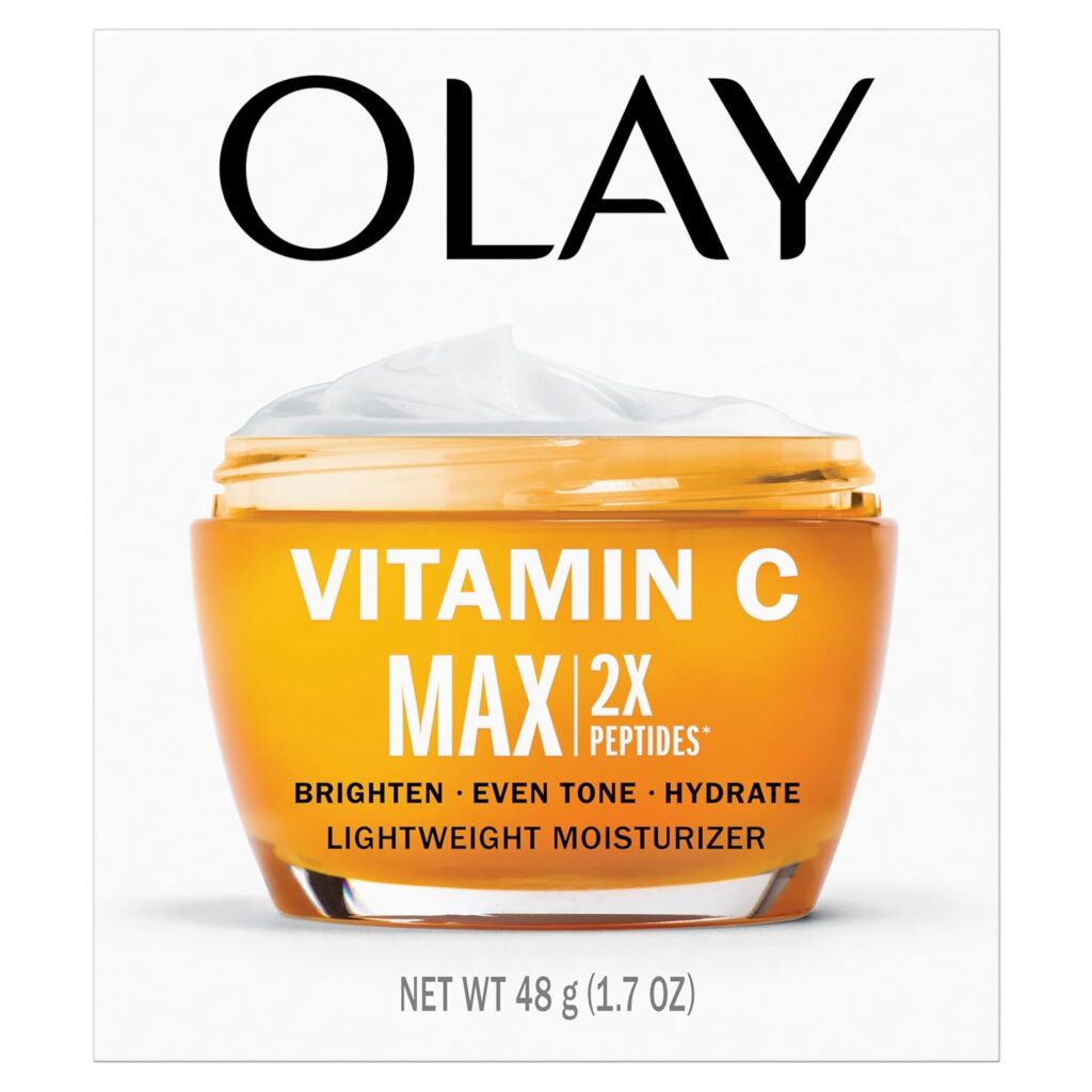 Olay Vitamin C serum with niacinamide for brightening and smoother skin texture