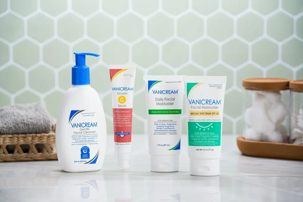 Vitamin C serum from Olay, Vichy, Vanicream, The Ordinary, and Derma E