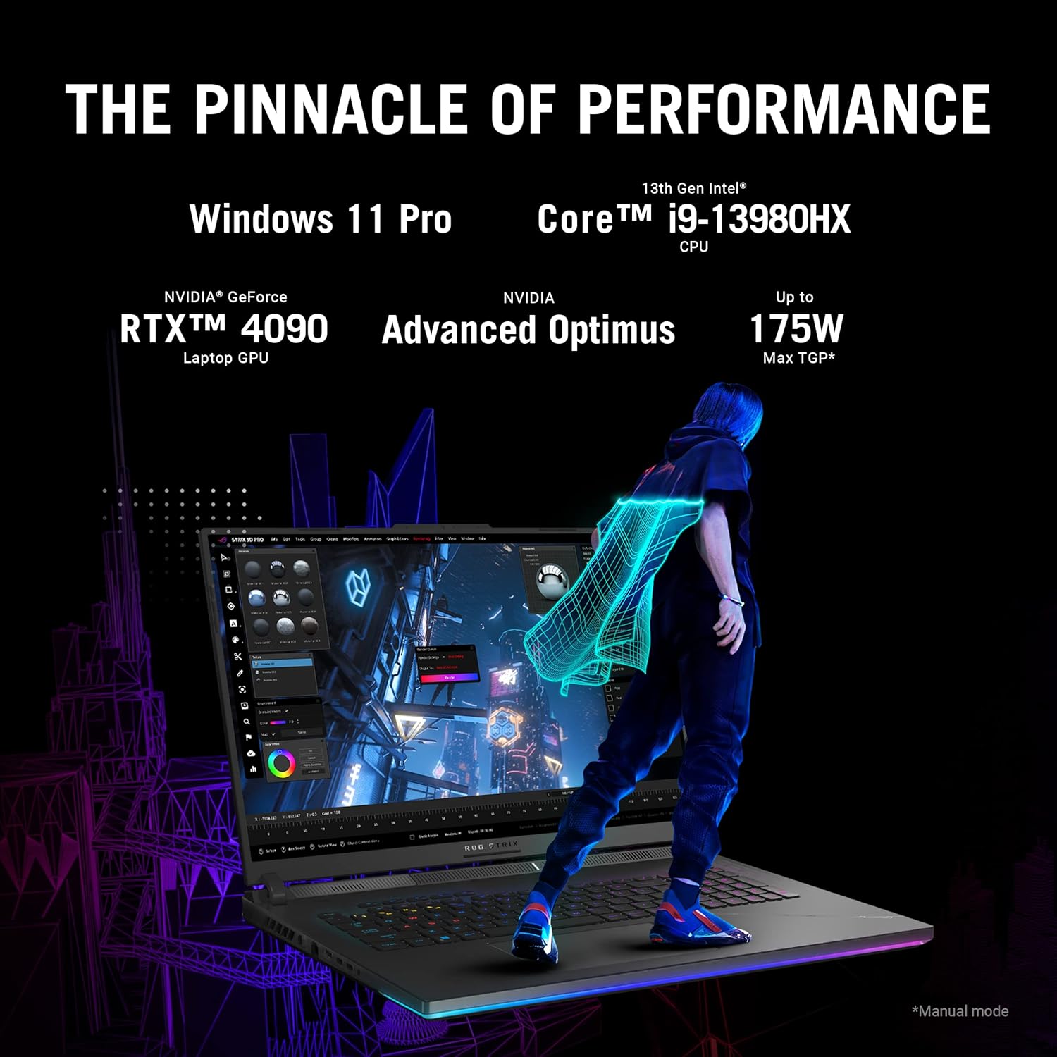 High-performance RTX 4090 gaming laptop with powerful graphics and sleek design