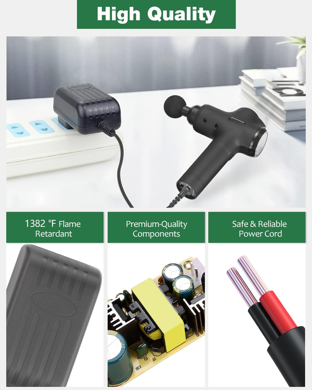 Sharper Image Massage Gun charger with long-lasting battery performance