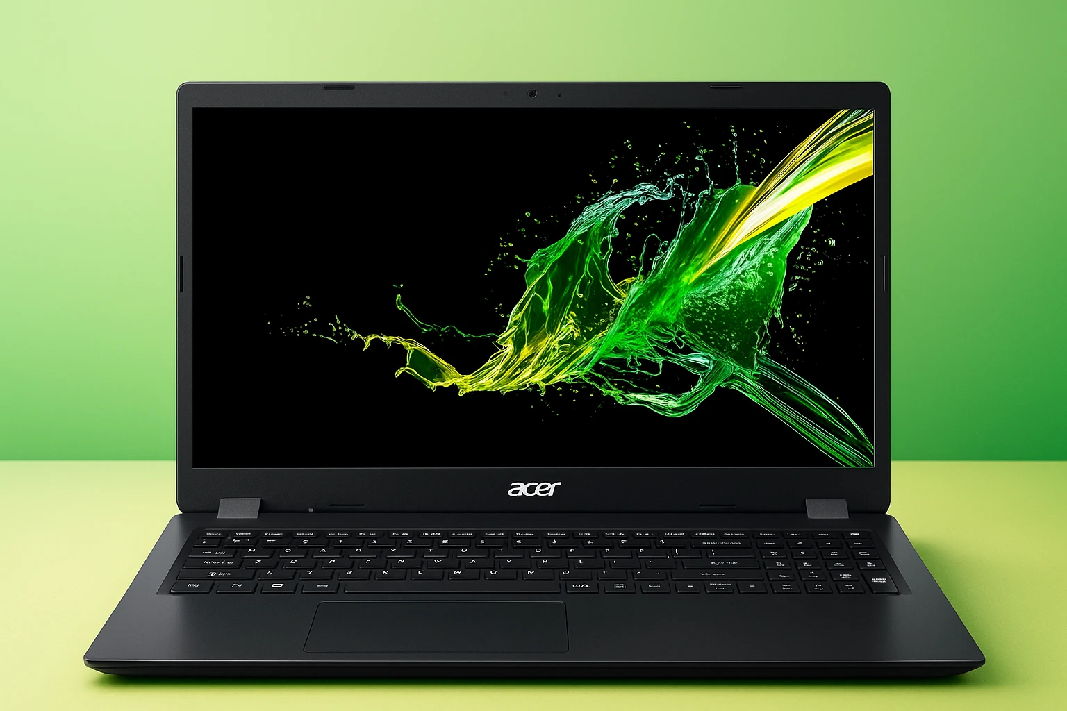 Aspire 3 Acer laptop featuring a bright Full HD display and slim black design