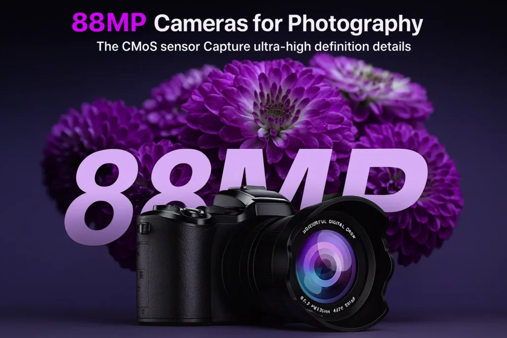 High-resolution digital camera with lens close-up, showcasing sharp detail for the best camera for photography.