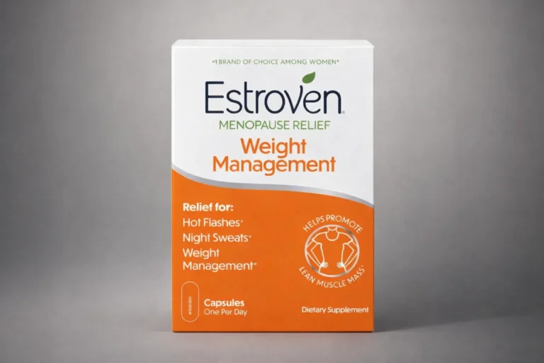 Best menopause supplements for weight loss featuring Estroven Weight Management supplement box