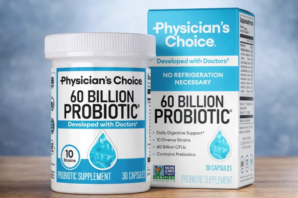 Best probiotic for men featuring Physician’s Choice 60 Billion CFU probiotic supplement