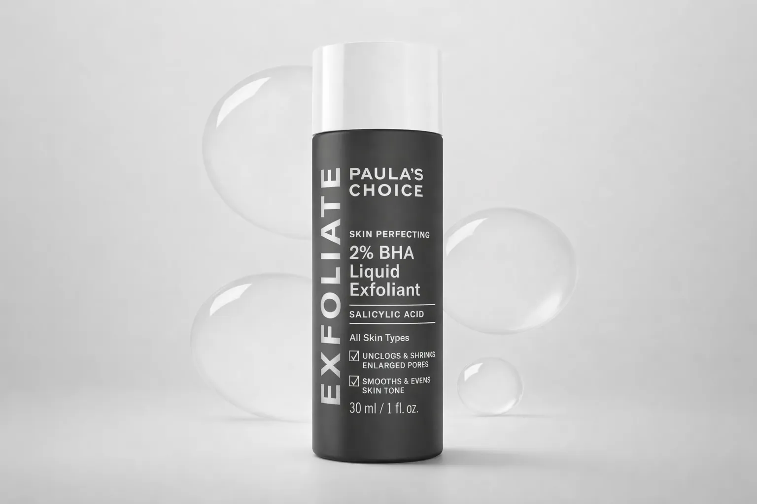 best skincare for oily skin featuring Paula’s Choice 2% BHA liquid exfoliant