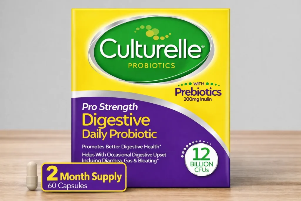 Culturelle probiotics pro strength digestive daily probiotic supplement with prebiotics and 12 billion CFUs