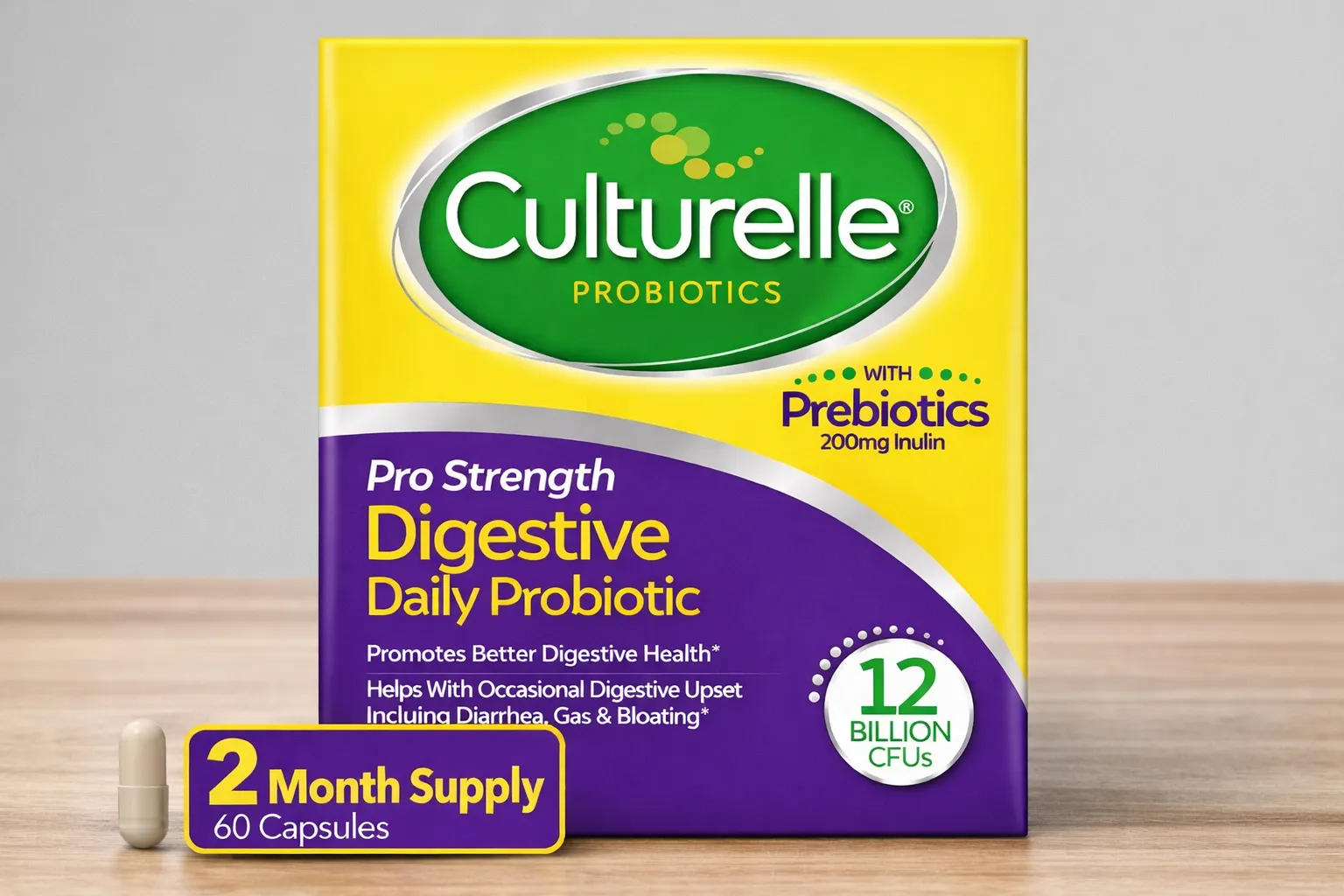 Culturelle probiotics pro strength digestive daily probiotic supplement with prebiotics and 12 billion CFUs