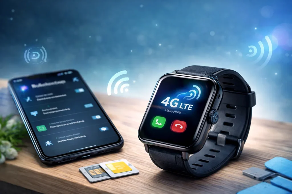 does a smartwatch need a data plan, smartwatch connected to phone showing bluetooth and cellular 4G LTE options