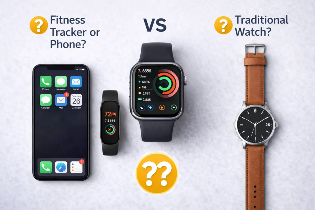 what do smartwatches do – comparison of smartwatch, smartphone, fitness tracker, and traditional watch