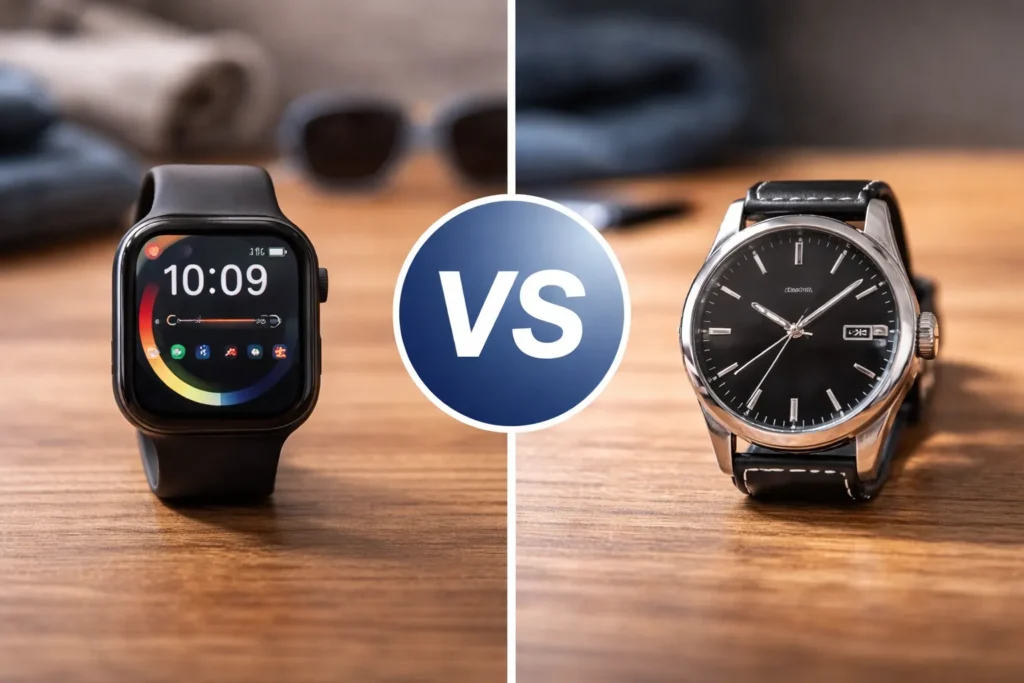 modern smartwatch displaying health tracking notifications and activity metrics for users considering buying a smartwatch